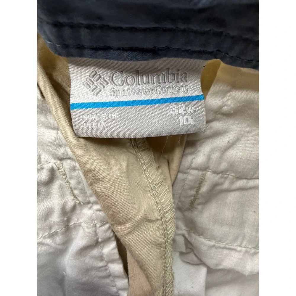Columbia Shorts Mens Tan‎ Khaki Cotton Blend Outdoor Casual 32